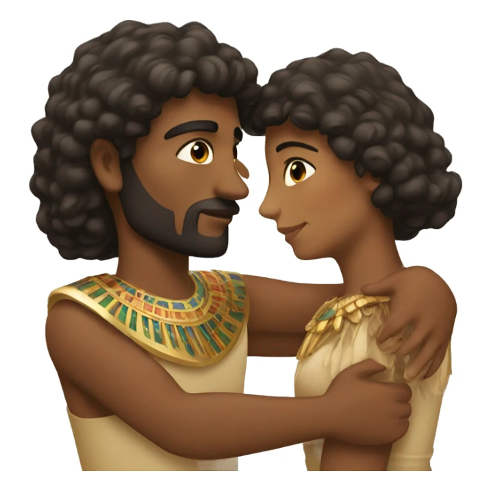 italian and egyptian embracing  sticker