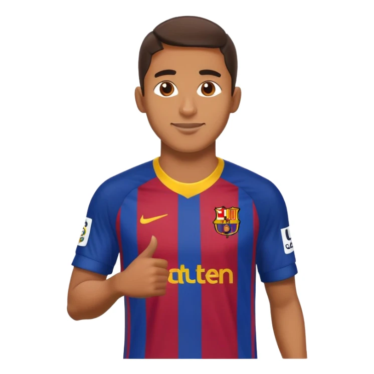 Lamine Yamal in Barcelona football kit, celebrating sticker