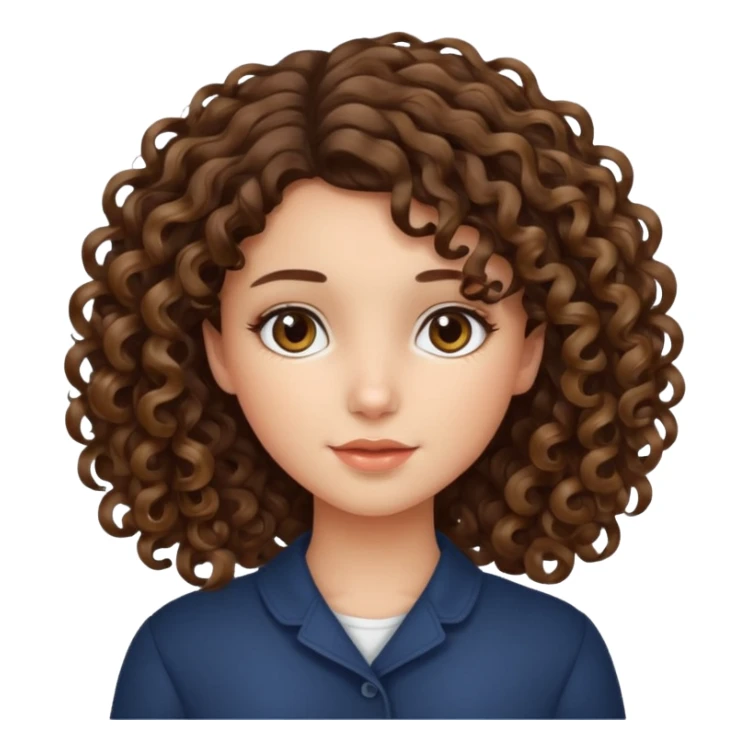 girl with curly brunette with highlights sticker