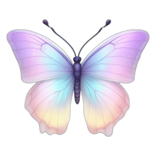 Pastel white iridescent nebula butterfly sticker
