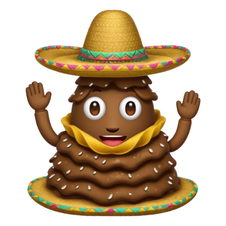Poop wearing sombrero  sticker