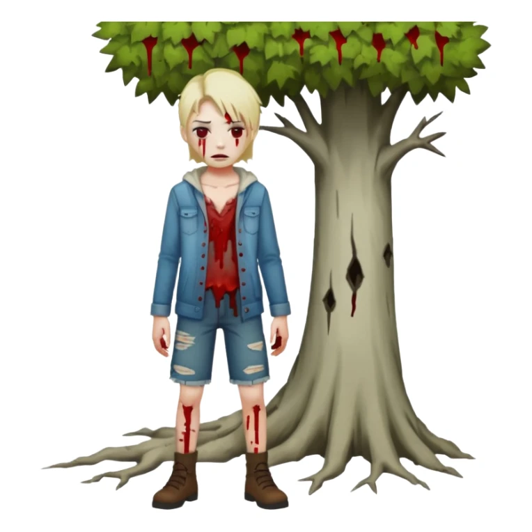 Dead body near tree blogs full body  sticker