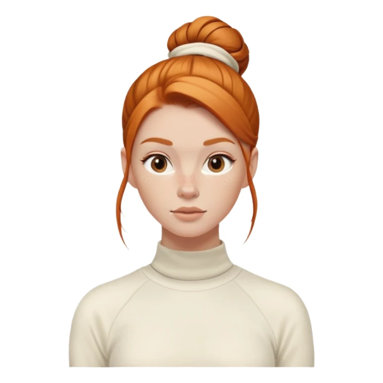 Ginger gym girl low bun cream athleisure sticker