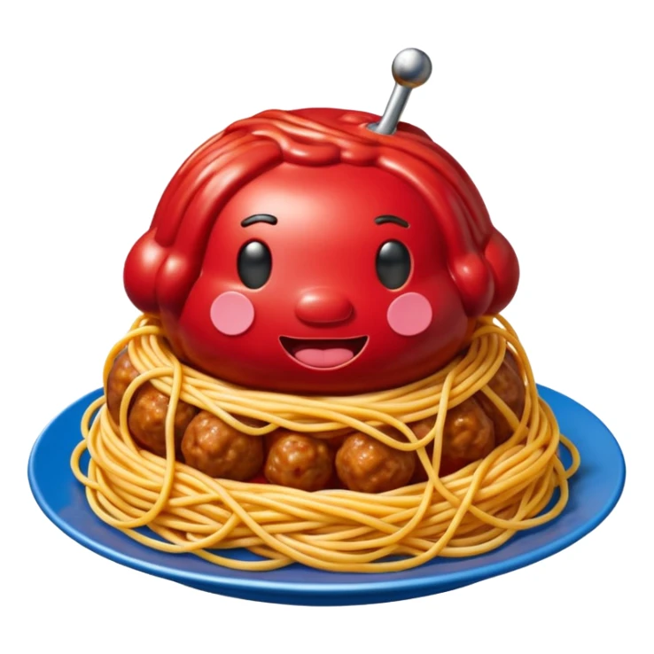  jeff koons meatball spam spaghetti sculpture  sticker