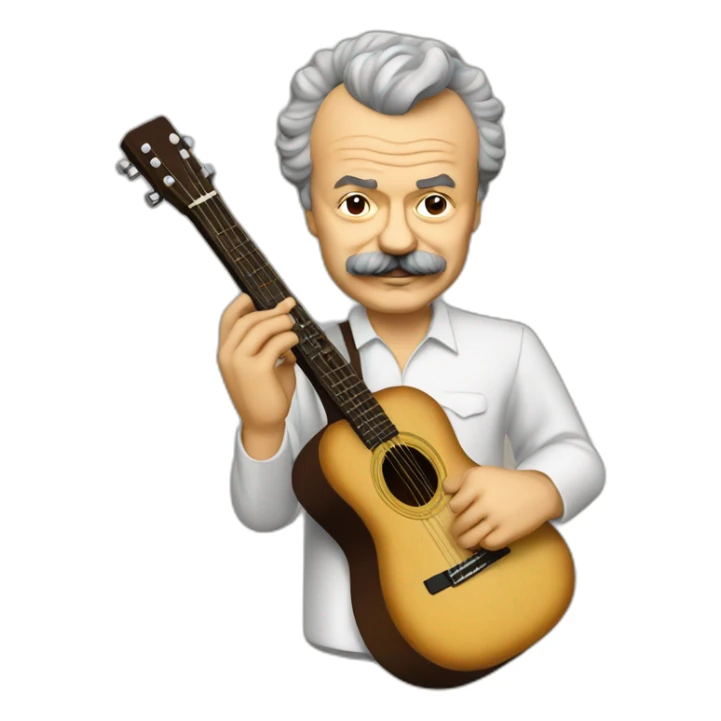 george brassens avec guitare sticker