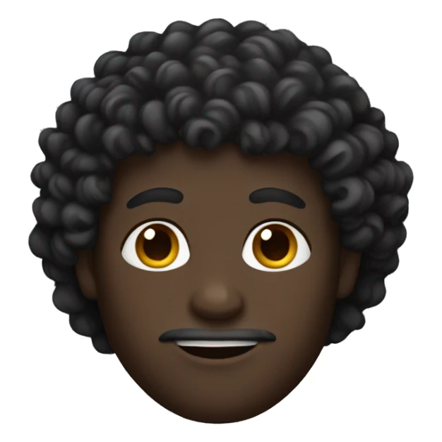 Curly hair man with black skin sticker