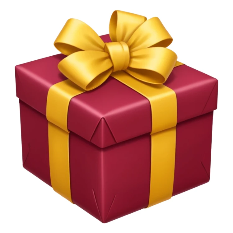 christmas gift with cranberry color and yellow bow sticker