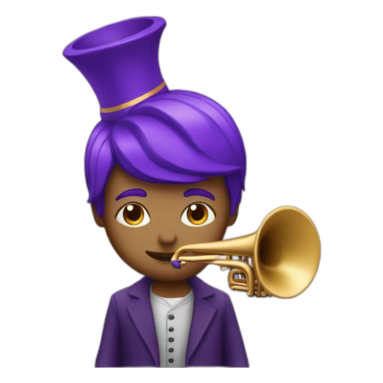 trumpeter with purple hair sticker