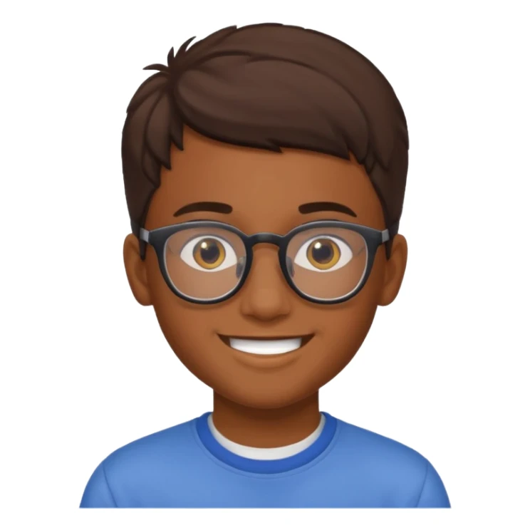 homme avec lunette brun  adolescent sticker