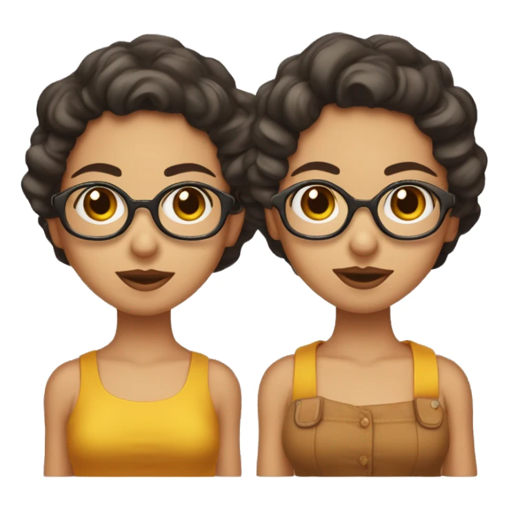 Jovencita de piel morena con cabello rizado y gafas sticker