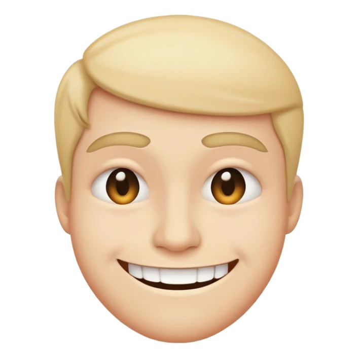 person with a forced fake smile, insincere smile sticker