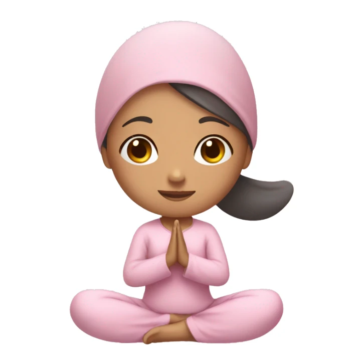 asian yoga girl light pink clothes  sticker