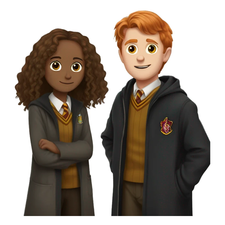 harry potter with hermione granger and ron weasley standing together sticker