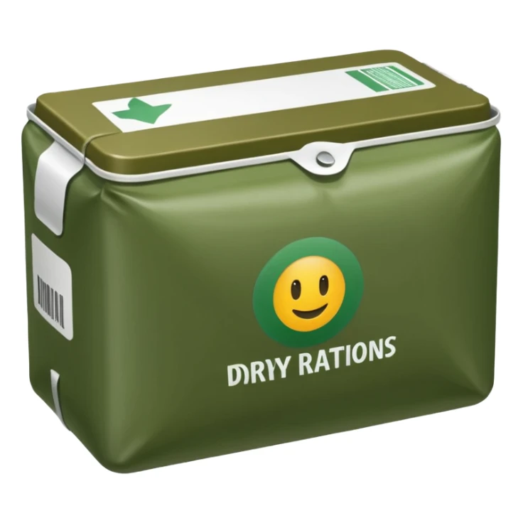 military daily dry rations green color sticker
