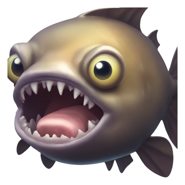 Anglerfish with a glowing lure hanging from its forehead, sharp teeth, and big eyes. sticker