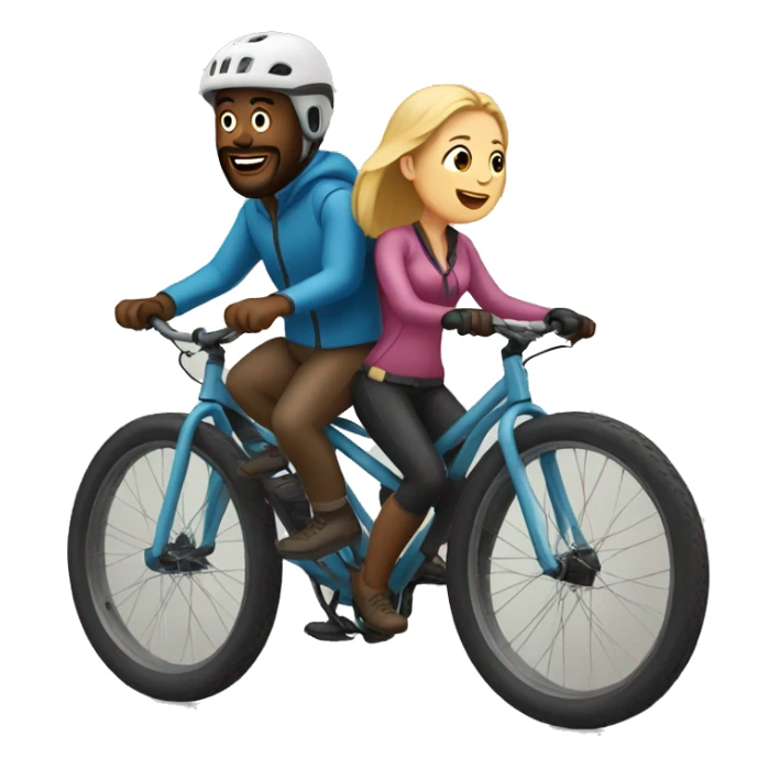 white guy and woman riding on a fat bike sticker