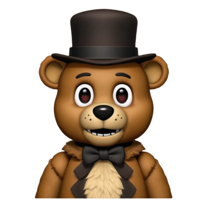 Freddy Fazbear with black and tiny hat from Five Nights At Freddy's Movie sticker