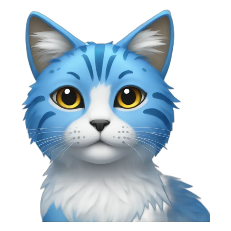 A blue winged cat with fur dotted with glitter sticker