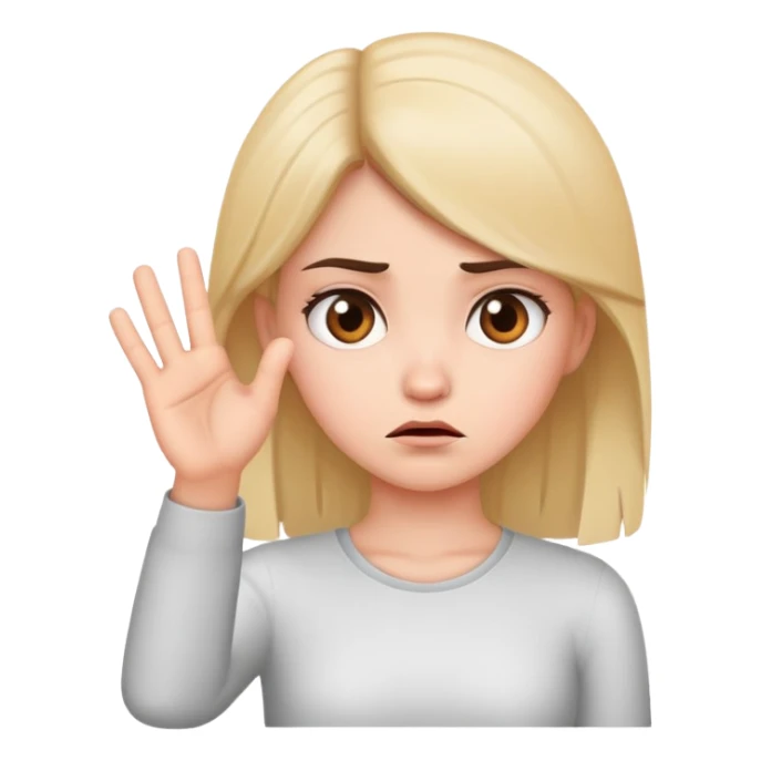 annoyed girl with stop hand gesture sticker