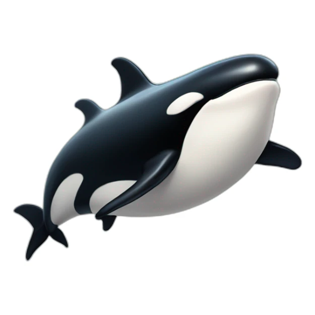 Anthropomorphic killer whale sticking out its tongue sticker