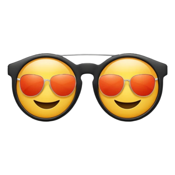 A pair of sunglasses with a smile, reflecting the summer fun. sticker
