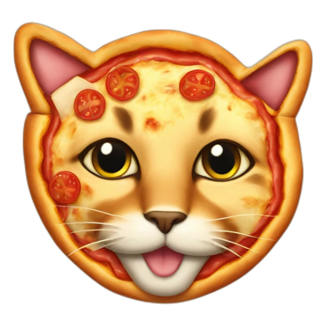 pizza in the shape of cat sticker