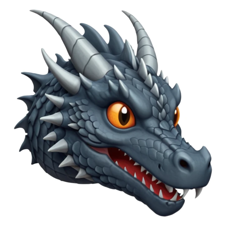 a minimalistic simple dark gray head of a dragon sticker