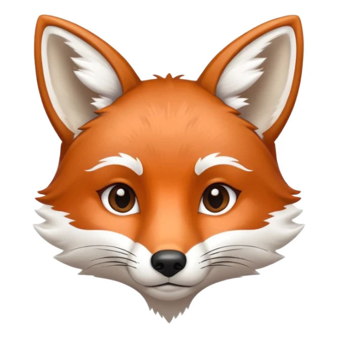 Fox with brown ears and white on the inside and 9 lines and the forehead sticker