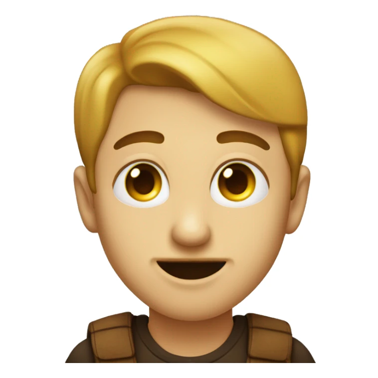 Crea un emoji amarillo con ojos marrones lanzando un beso  sticker