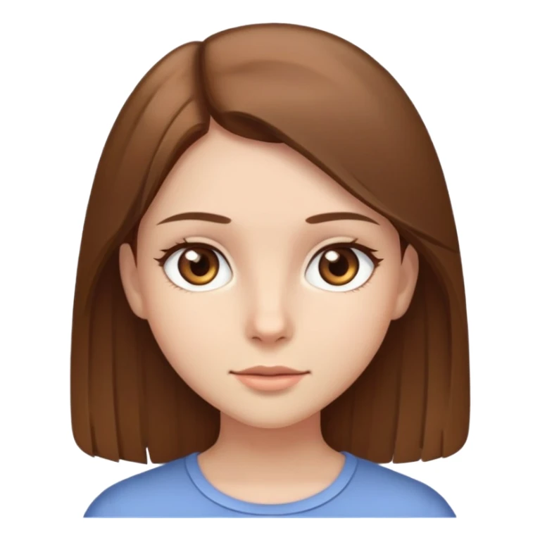 Girl with brown straight hair and light brown eyes sticker