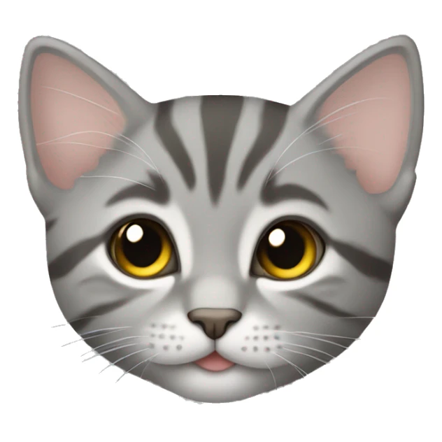 Gray tabby kitten laying sticker