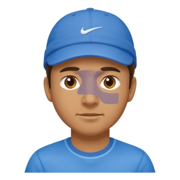 blue tennis hat and blue tshirt man sticker