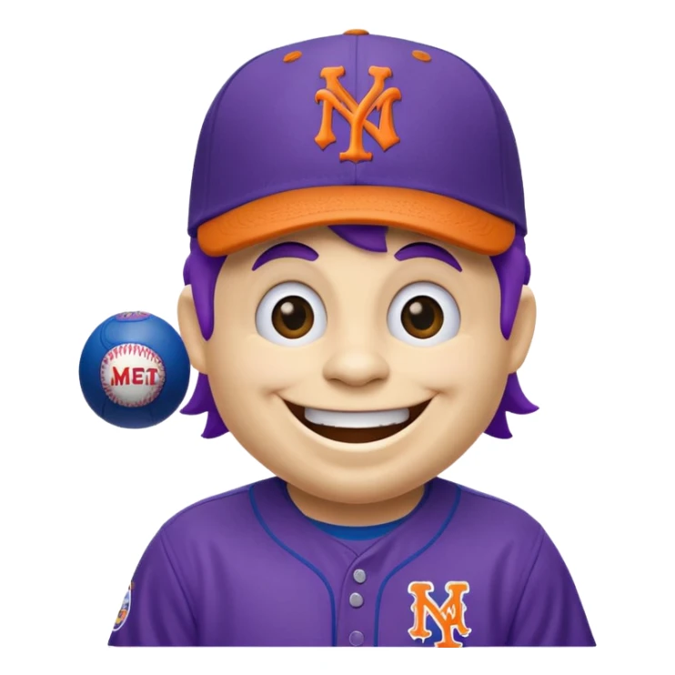  McDonald’s grimace mascot dressed in New York Mets gear sticker