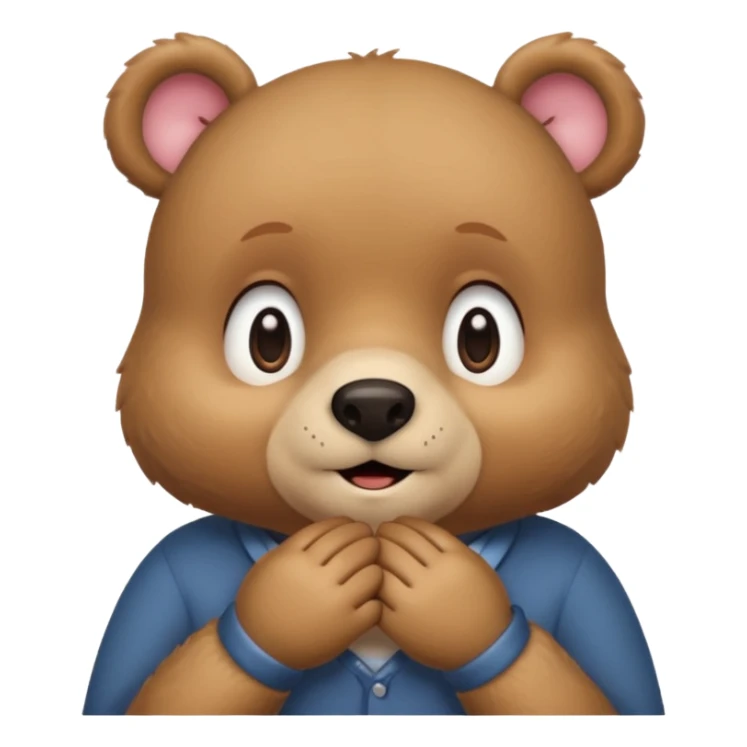 Full Beary is blushing deeply, looking away, fingers touching, bashful smile, soft pastel background sticker