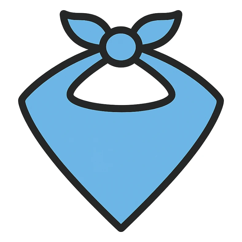 unfolded blue bandana icon with color outline sticker