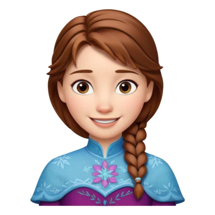 anna from frozen brown hair sticker