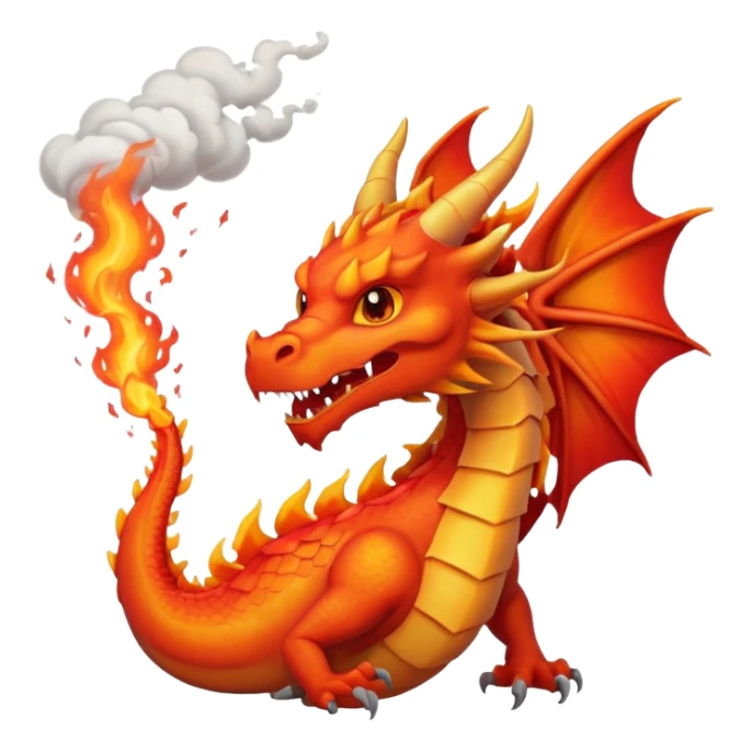 dragon breathing out fire sticker