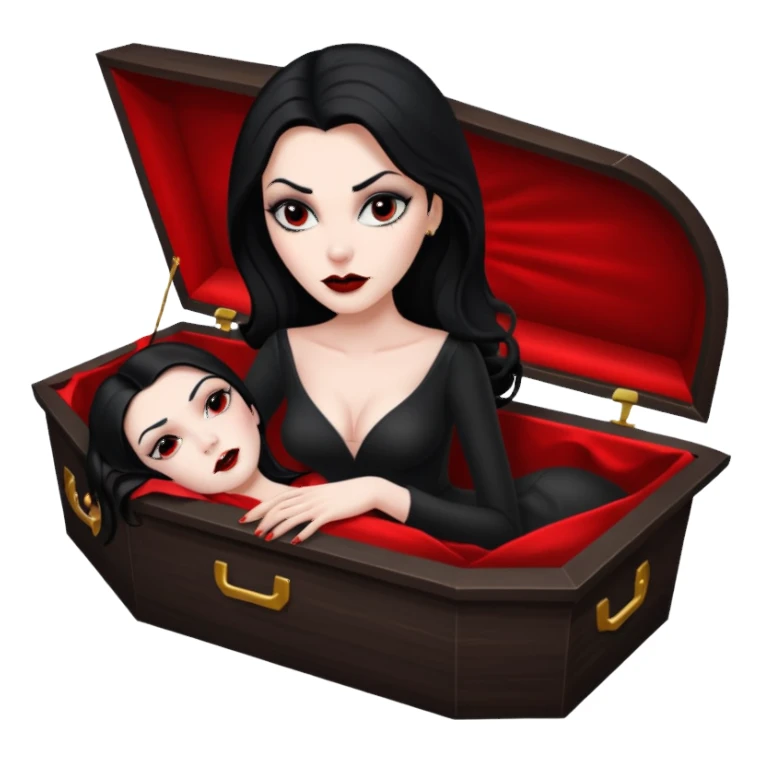 Vampira mulher bonita sexy em seu caixão  sticker