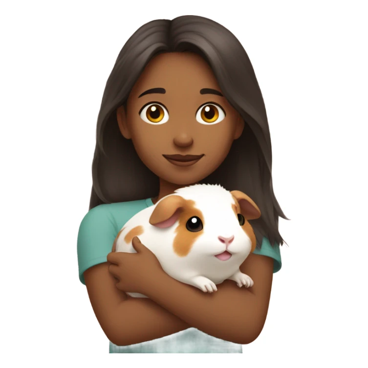 A girl cuddling a guinea pig sticker