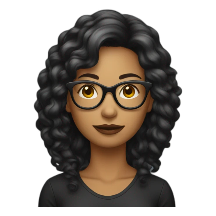 Femme-noir-avec-lunettes-cheuveux-long sticker