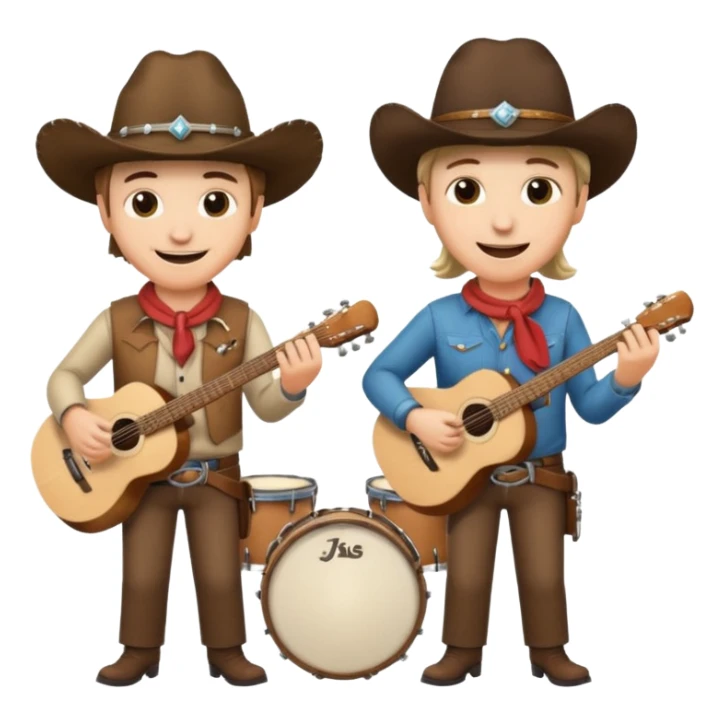 Band members wearing cowboy hats  sticker