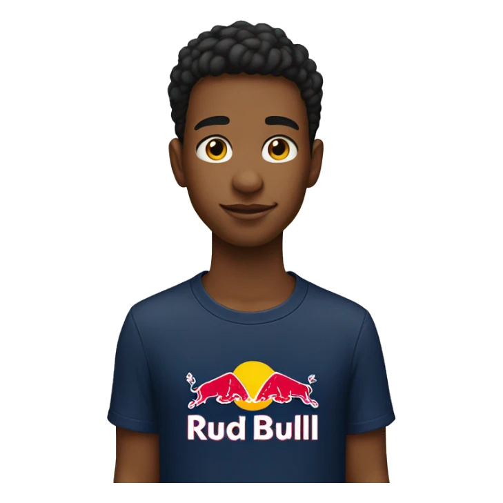16 year old boy with red bull t-shirt sticker