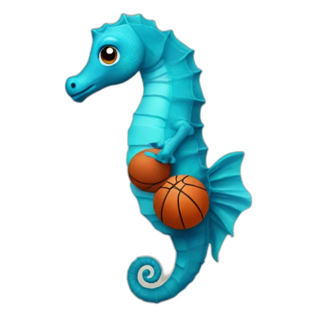 seahorse wearing basketball outfit sticker