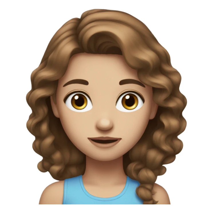 brown hair blue eyes girl  sticker