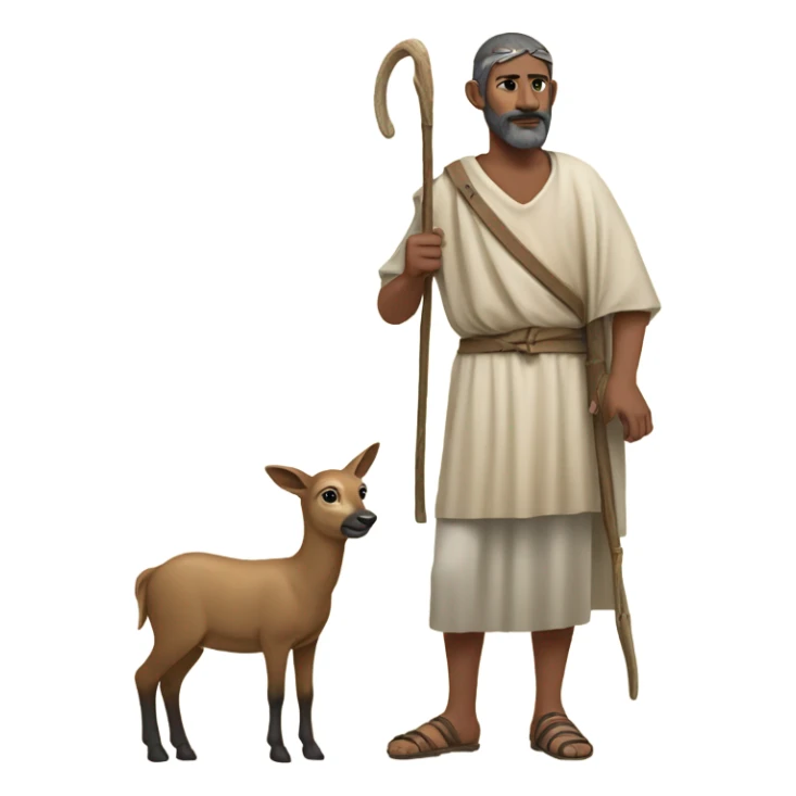 10th century shepherd with short tunic and fawn sticker