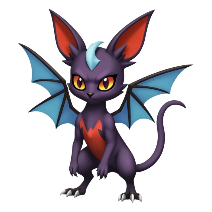 Edgy Cool Litten-Noivern-Noibat-Absol-Bat-Cat-Pokémon Full Body sticker