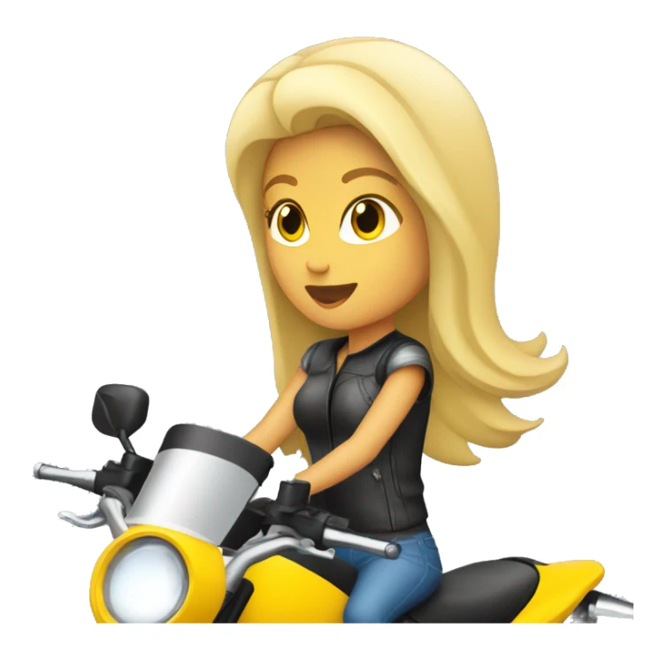 Blonde woman riding sport motorcycle sticker