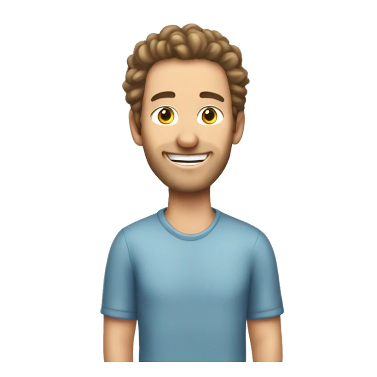 alex fried - white guy without eyebrows and a bandana and a side part with a cheeky smile sticker