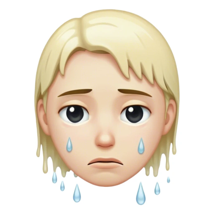 A wet person drained, and sad looking down, feeling like quitting sticker