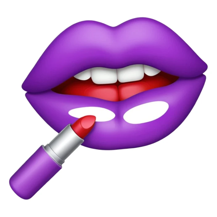emoji marca de beijo de batom na cor do batom roxa sticker